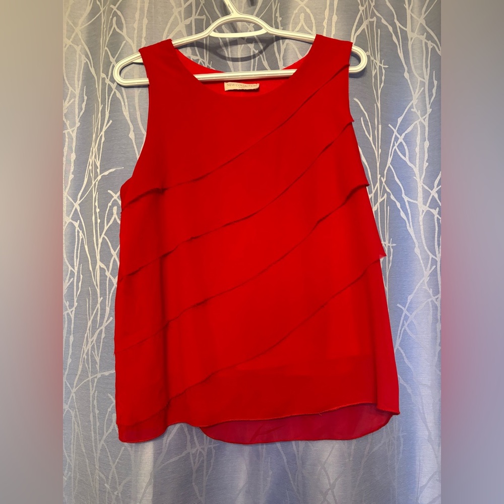 Elegant Red Sleeveless Top
